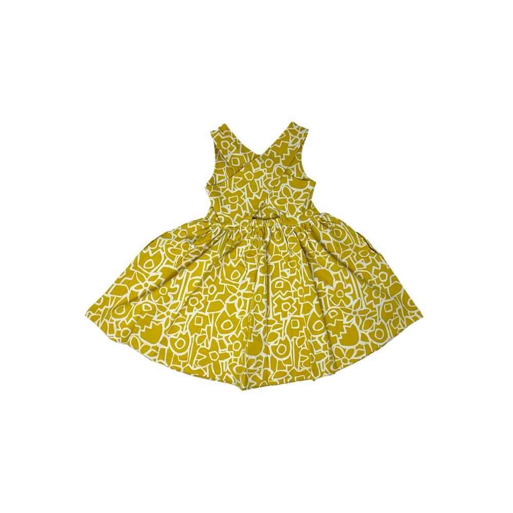 Hanna Andersson Skater Dress Crossback Full Bloom Yellow Size 3 NWT - Picture 2 of 6